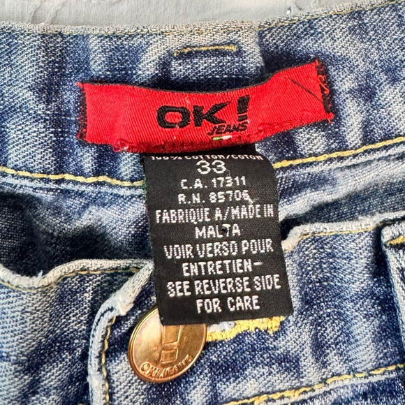 Vintage OK Jeans – Size 33 – Worn-In Blue Straight Leg Denim - Picture 6 of 7